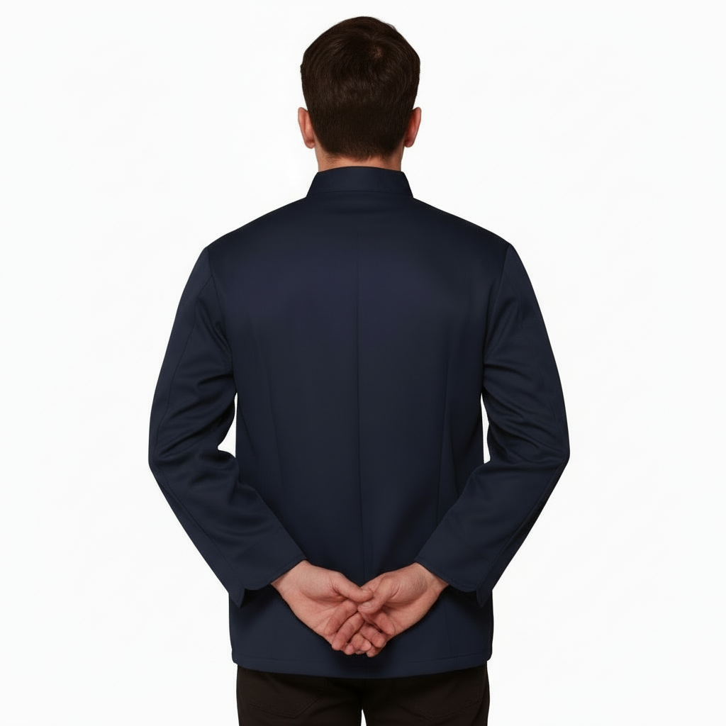 Giacca da Lavoro Blu Scuro Collo Coreana – Facchino, Bar, Hotel | cod. 1619