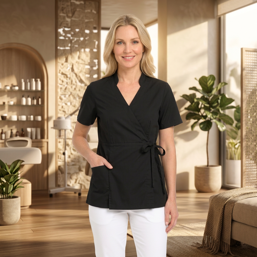Kimono donna nero per estetista e parrucchiera – Cod. 1147