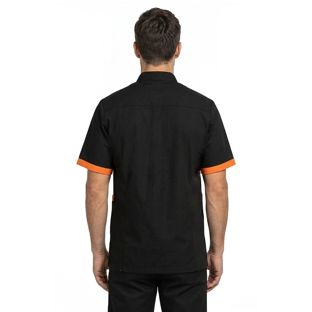 Giacca da cuoco unisex manica corta con profili a contrasto – Cod. 1449