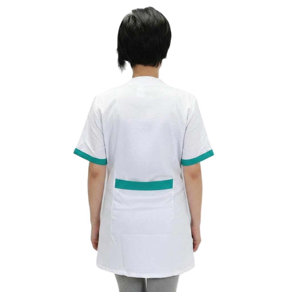 Camice da Lavoro Donna Bianco Profilo Verde – Alimentari, Colf, Maestra | Cod. 221125