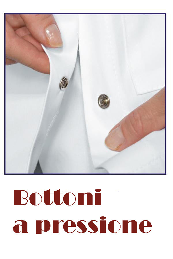 Camice da Laboratorio Donna Bianco – Cotone, Polsini Elastici, Bottoni Automatici | Cod. 0303