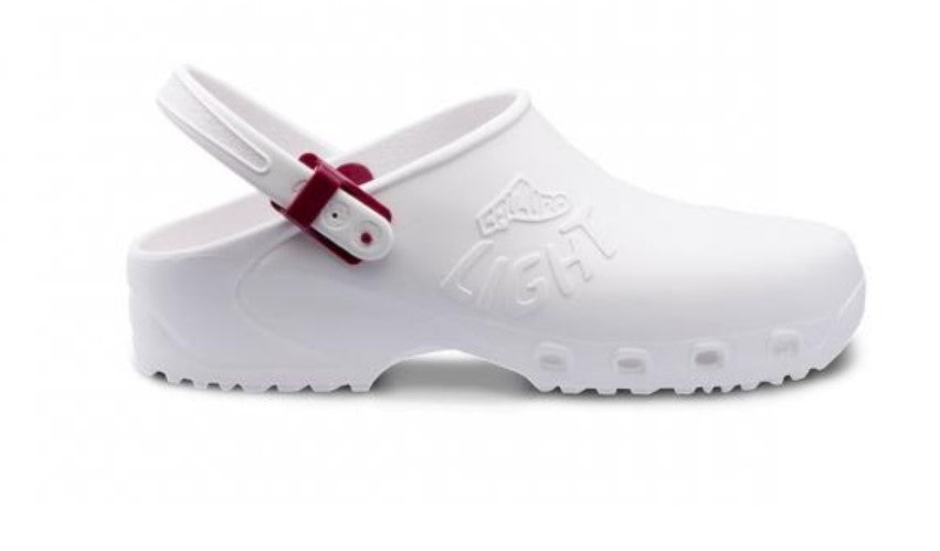 Zoccoli Sanitari Professionali Bianco – Calzuro Light, Cinturino Regolabile | Cod. 8250