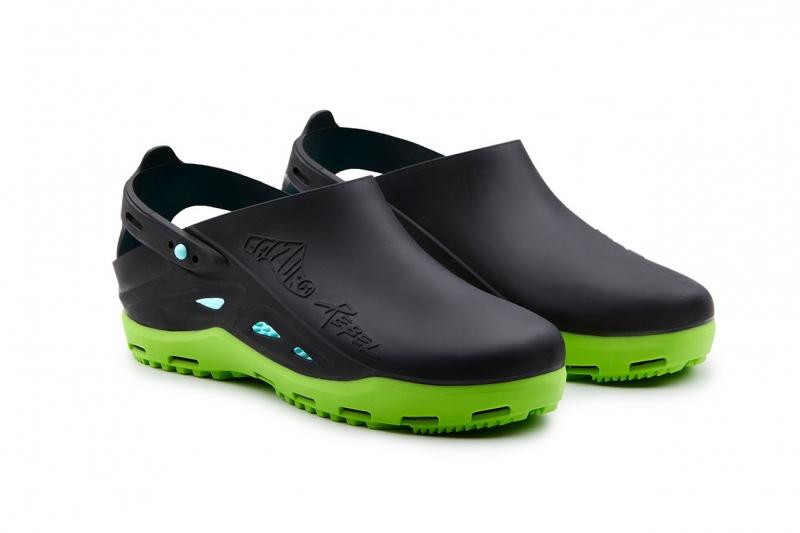 Zoccoli Sanitari Calzuro REBEL® Bicolore Nero-Verde – Autoclavabili, Antistatici, T-CLOSE | Cod. 70824