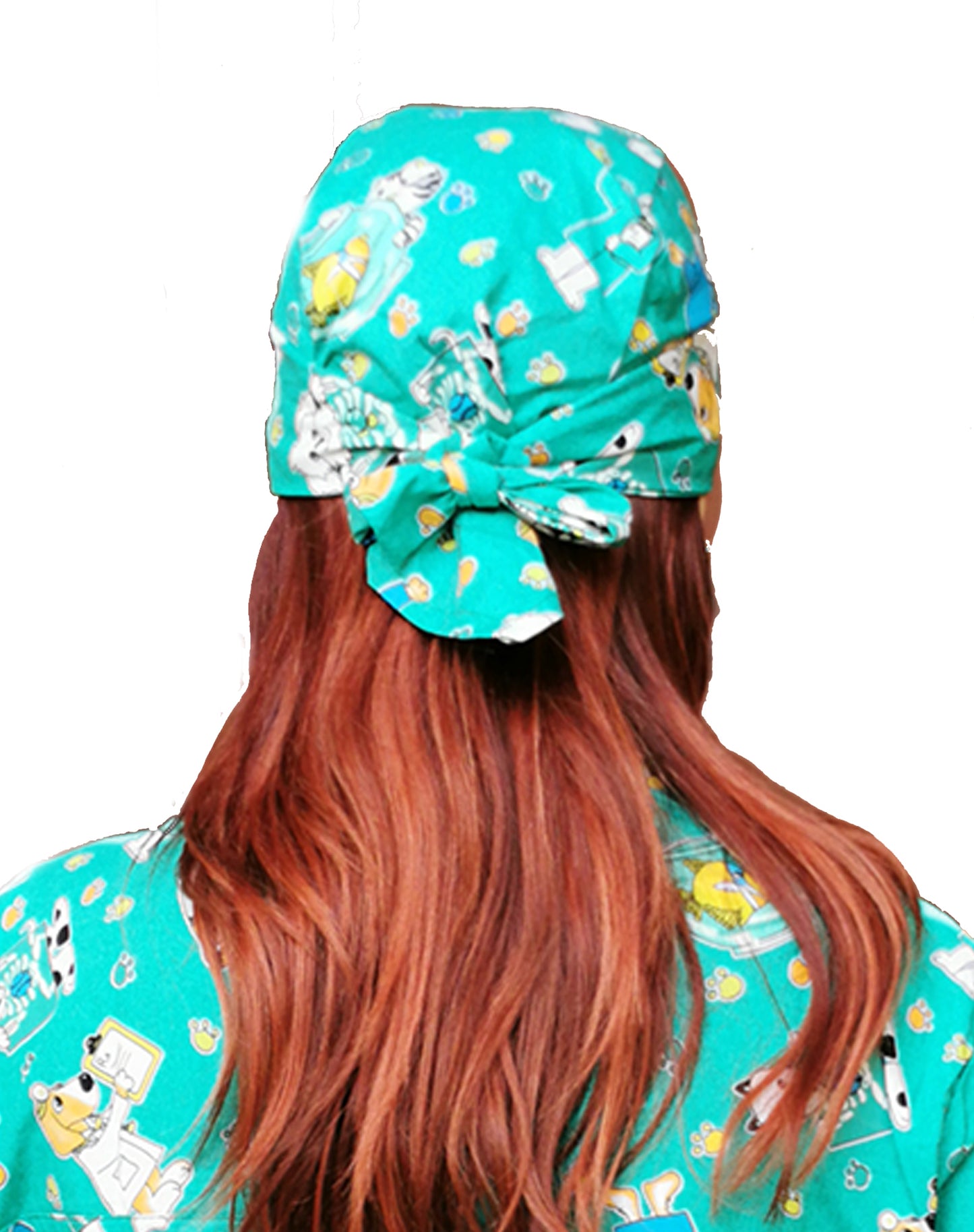 Bandana da Lavoro Fantasia Fumetto Verde in Cotone - Cod 3766