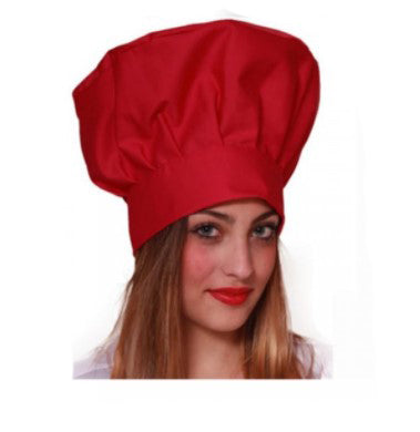 Cappello da Cuoco Unisex Rosso – 100% Cotone, Regolabile | Cod. 8066