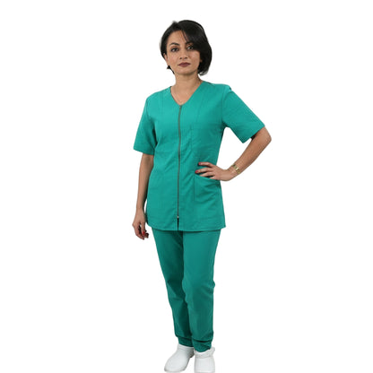 Divisa da lavoro con zip verde cod: 8323