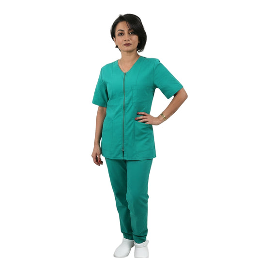Divisa da lavoro con zip verde cod: 8323