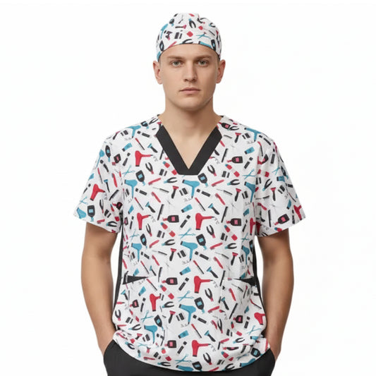 Casacca unisex collo a V+ bandana bicolore tessuto elasticizzato cod: B9867