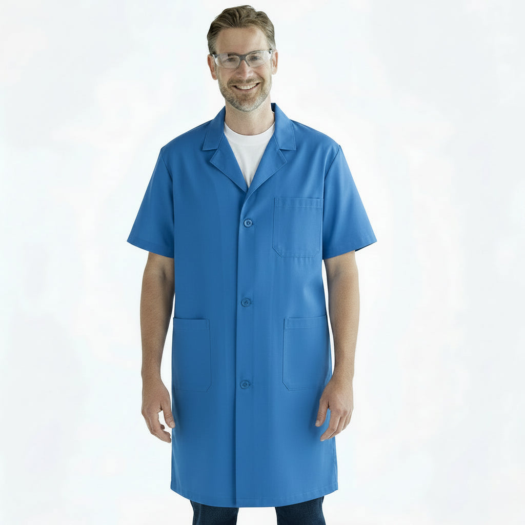 Camice da Lavoro Uomo Blu royal Mezza Manica No-Stiro - cod 14061