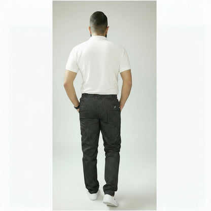 Pantaloni da Cuoco Slim Fit Nero Gessato – Unisex | Cod. 2312