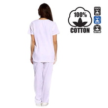 Lade das Bild in den Galerie-Viewer, Divisa sanitaria  unisex con collo a V bianco Cod: B9211
