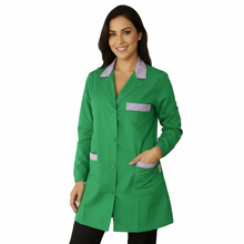Lade das Bild in den Galerie-Viewer, Camice da lavoro donna,casacca verde con profilo ML cod: 7722
