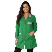 Lade das Bild in den Galerie-Viewer, Camice da lavoro donna,casacca verde con profilo ML cod: 7722

