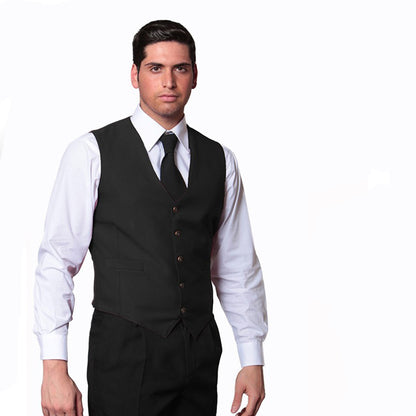 Gilet da Lavoro Uomo per Sala e Bar – Antistiro, Bottoni | Nero o Bordeaux | Cod. 8422