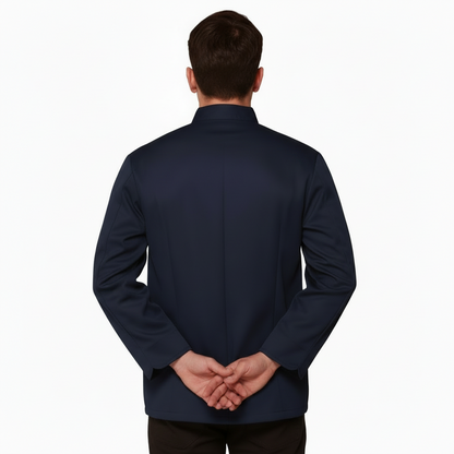 Giacca da Lavoro Blu Scuro Collo Coreana – Facchino, Bar, Hotel | cod. 1619