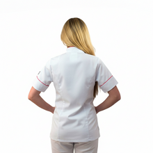 Lade das Bild in den Galerie-Viewer, Camice,Casacca da Lavoro Donna, Slim Fit,per Estetista,parrucchiera, cuoca "bianco" COD: 15224
