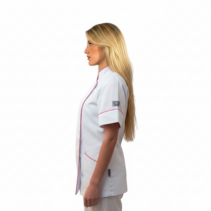 Camice da Lavoro Donna Slim Fit Bianco – Estetista, Parrucchiera, Cuoca | Cod. 15224
