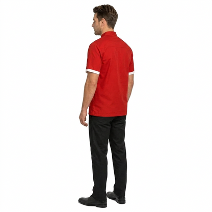 Giacca da cuoco unisex a mezza manica con profili a contrasto cod. 1437