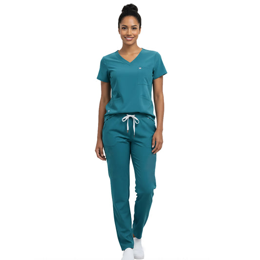 Divisa da Lavoro Donna Elasticizzata Color Petrolio – Cod. B9140