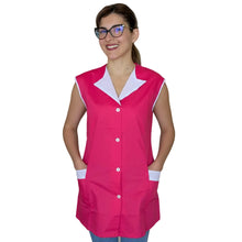 Lade das Bild in den Galerie-Viewer, casacca,camice da lavoro giromanica, corto "fuxia con profilo"cod:7210
