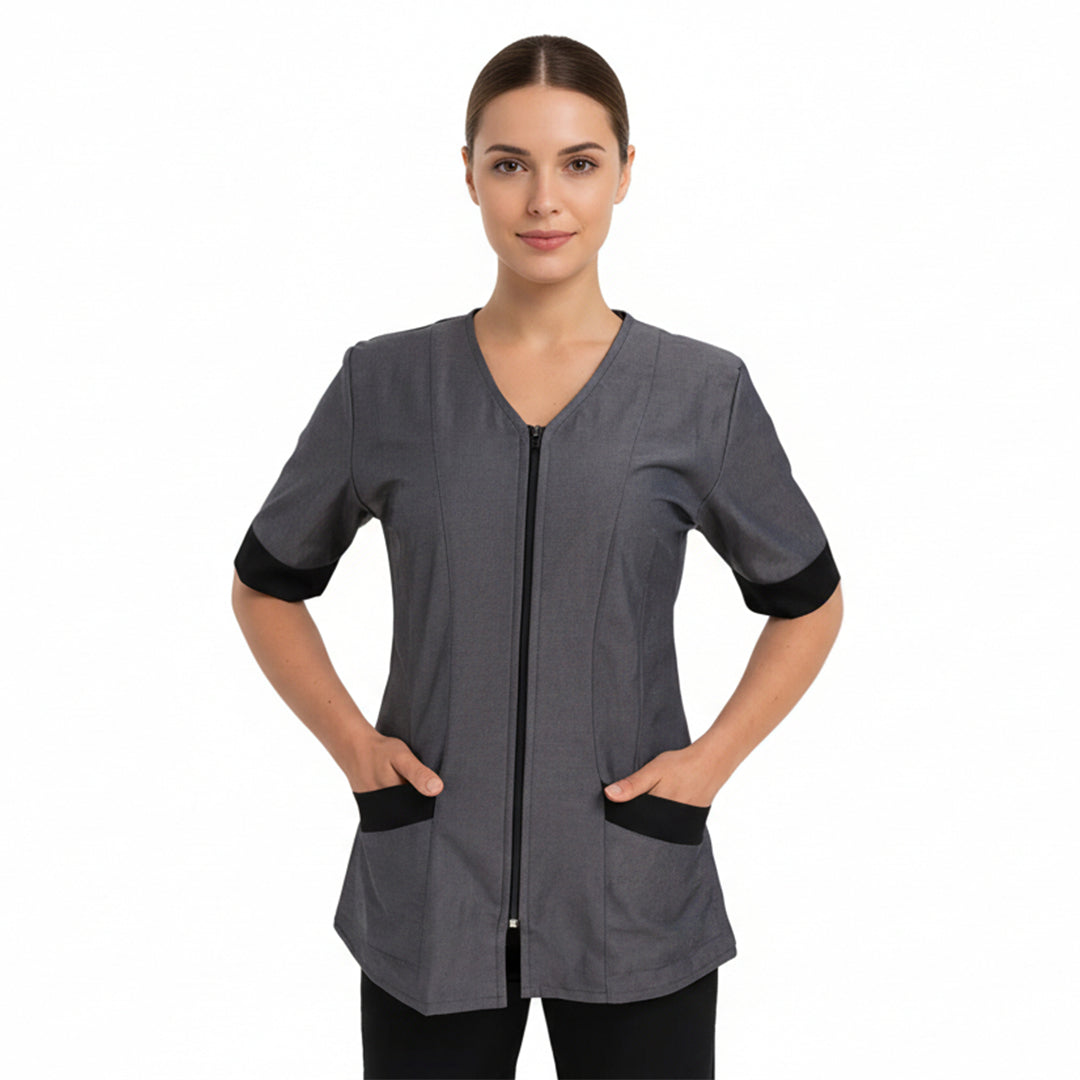 Casacca da Lavoro Donna con Zip – Grigio | cod 20261