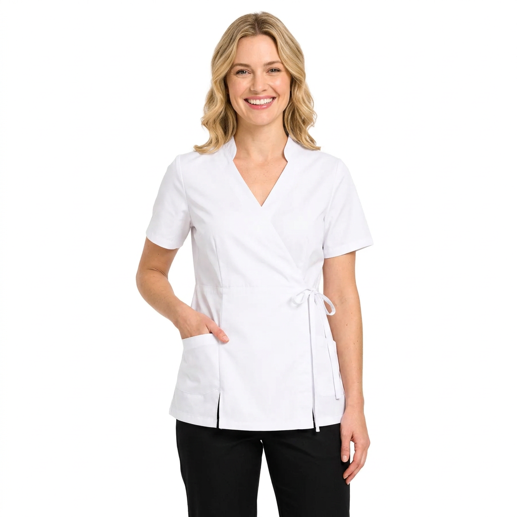 Kimono donna bianco per estetista e parrucchiera – Cod. 1230