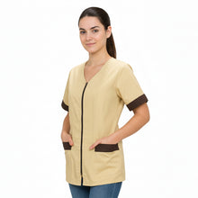 Lade das Bild in den Galerie-Viewer, Casacca da Lavoro Donna con Zip Beige Cod. 20263 | Peter's
