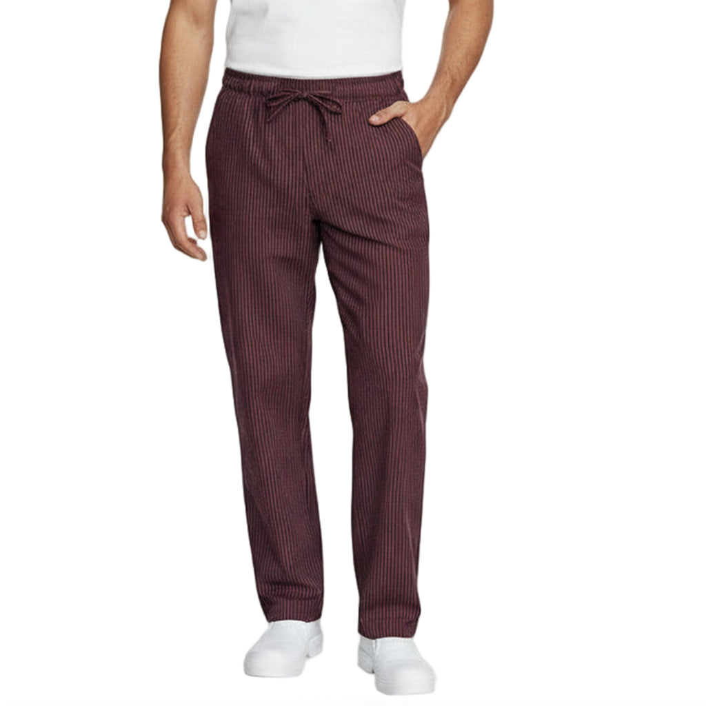 Pantaloni da Cuoco Rigati Bordeaux Regular Fit – Unisex | Cod. 7906