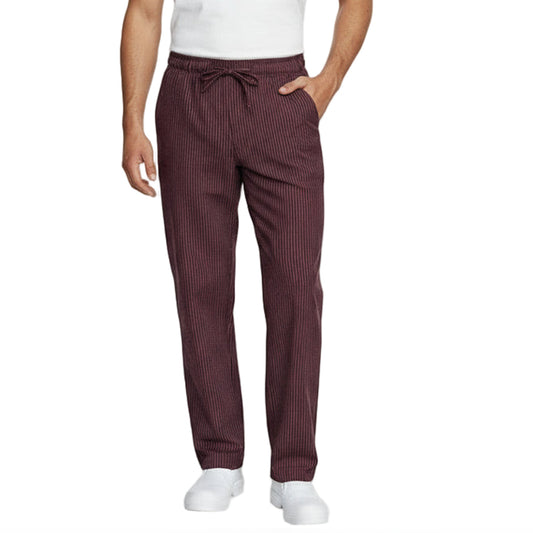 Pantaloni da Cuoco Rigati Bordeaux Regular Fit – Unisex | Cod. 7906