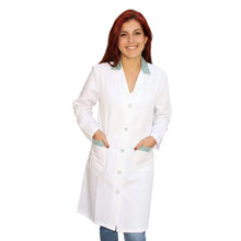 Lade das Bild in den Galerie-Viewer, Camice da lavoro donna,lungo inserto verde,cod:7631
