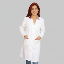 Lade das Bild in den Galerie-Viewer, camice donna da lavoro alimentari,inserto rosso per macelleria,banconista cod: 7630
