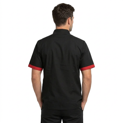 Giacca da cuoco unisex a manica corta con profili a contrasto | Cod. 1845