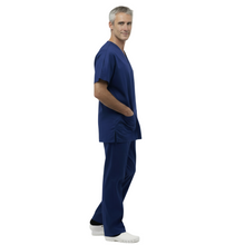 Lade das Bild in den Galerie-Viewer, Divisa da lavoro,completa,unisex,scollo V "blu scuro" cod: 8354
