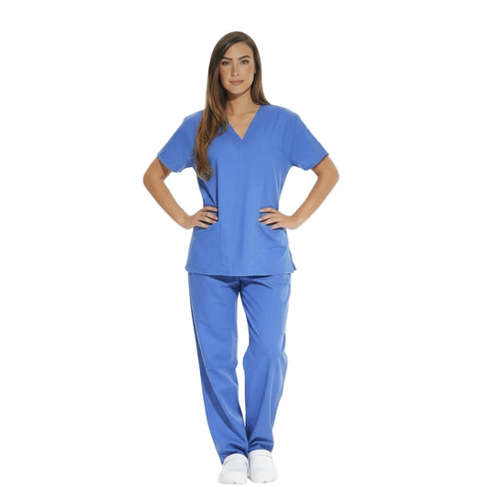 Divisa da lavoro, unisex scollo V "celeste" cod: 060520