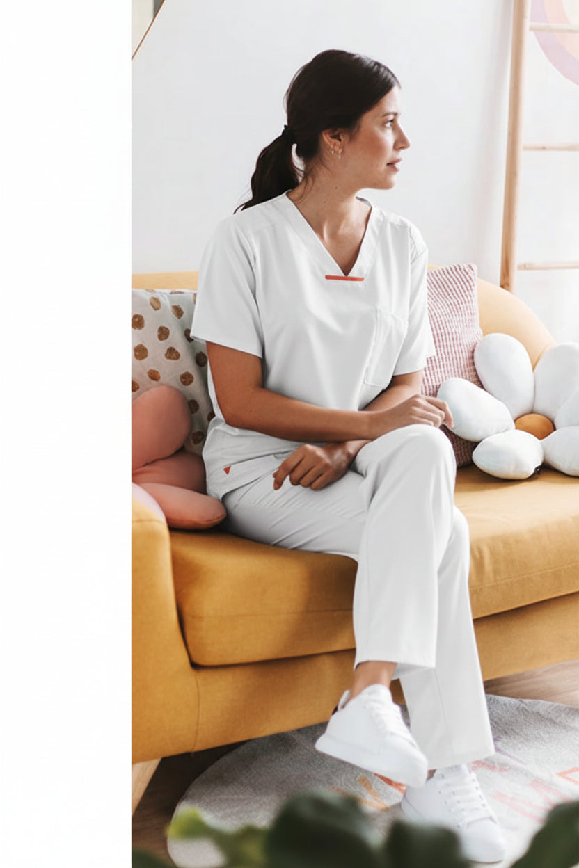 Divisa Sanitaria Donna Elasticizzata Bianca – B9148