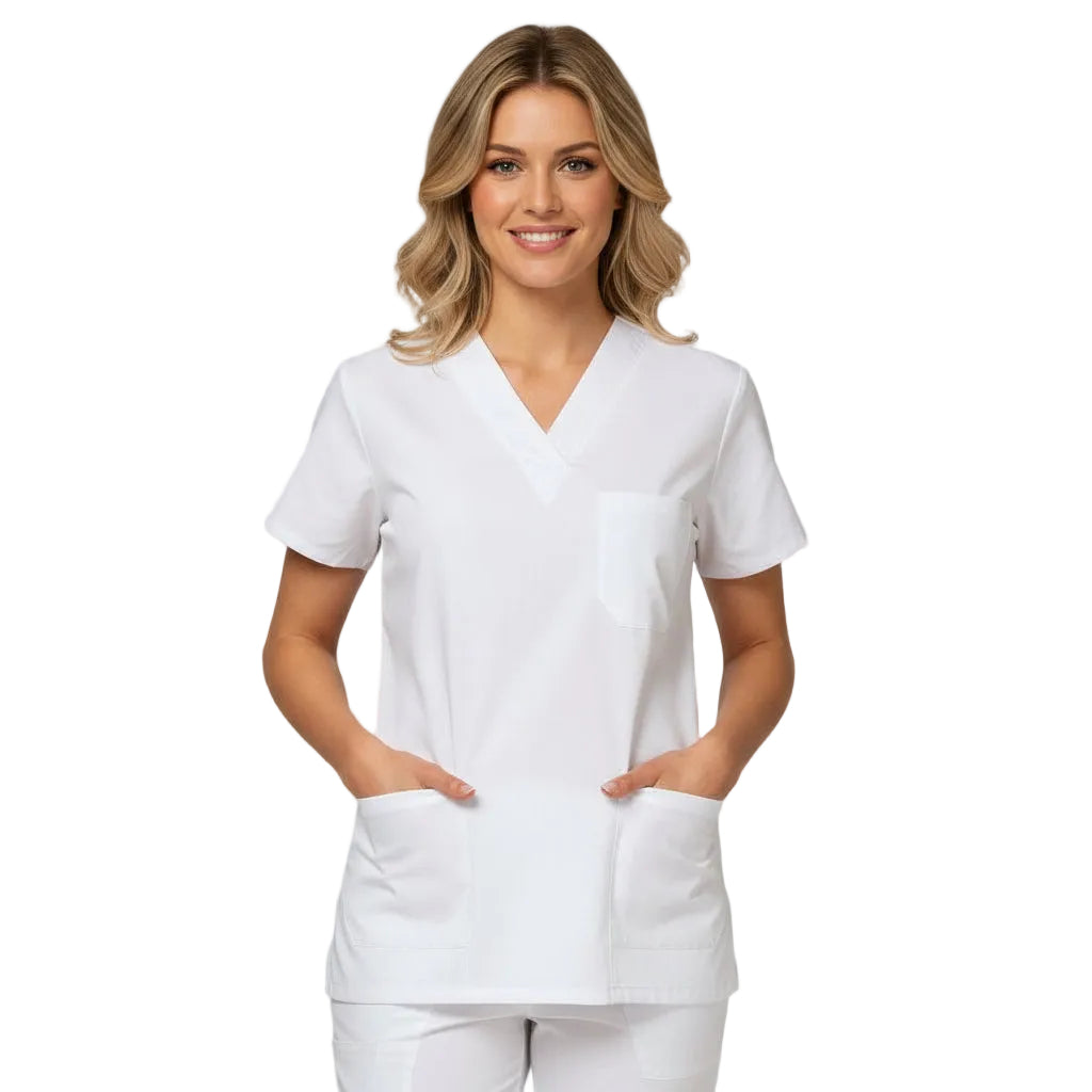 Casacca Sanitaria Unisex Scollo V – 100% Cotone Made in Italy | Cod. 020520