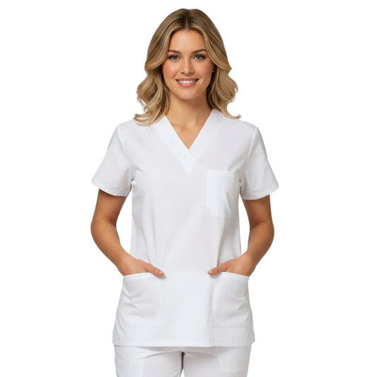 Casacca Sanitaria Unisex Scollo V – 100% Cotone Made in Italy | Cod. 020520