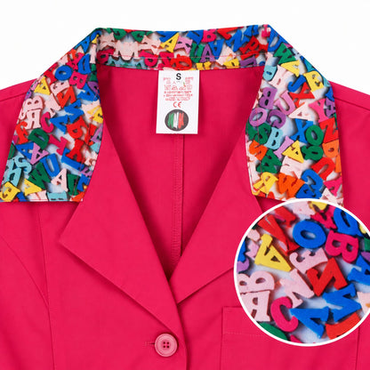 Camice da Lavoro Donna Slim Bianco con Inserto LETTERINE – Manica Lunga | Cod. 16591