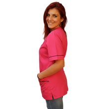 Lade das Bild in den Galerie-Viewer, Camice da lavoro,casacca zip FUCHSIA MM cod: 6893
