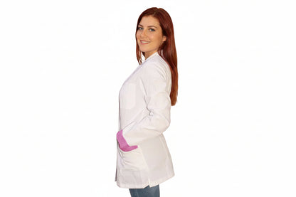 Casacca da Lavoro Donna Slim Fit Bianca - Manica Lunga | Cod. 0311