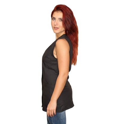 camice da lavoro donna,Casacca giromanica ZIP "Nero" Cod: 2006