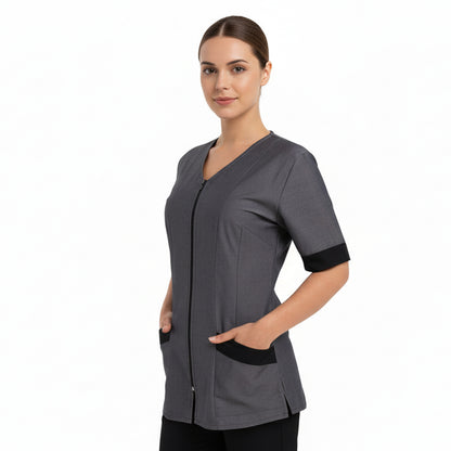 Casacca da Lavoro Donna con Zip – Grigio | cod 20261