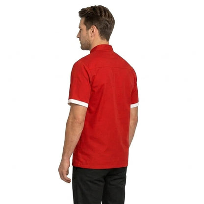 Giacca da cuoco unisex a mezza manica con profili a contrasto cod. 1437