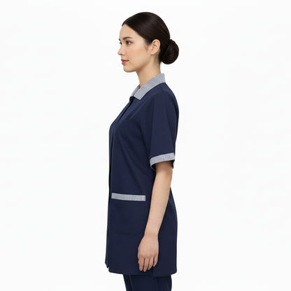 Camice da Lavoro Donna Blu Scuro – Casacca Professionale No-Stiro | Cod. 27024