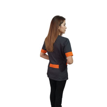 Lade das Bild in den Galerie-Viewer, Casacca da Lavoro Donna Nera Profilo Arancione – Beauty, Estetista, Maestra | Cod. 27019
