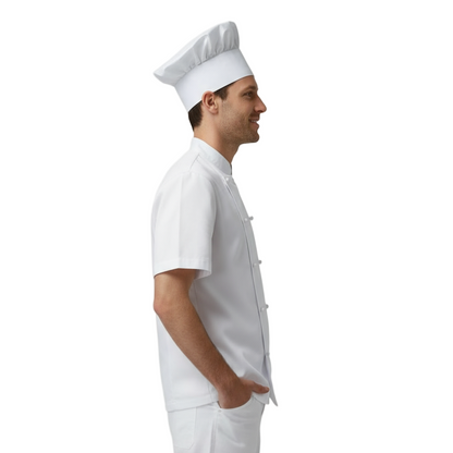 Giacca da Cuoco Mezza Manica Bianca 100% Cotone – Cuochi, Panettieri, Pasticcieri | Cod. 30922