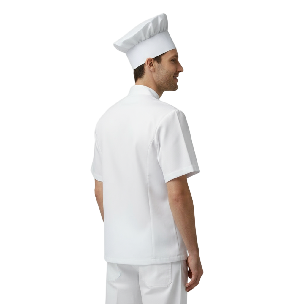 Giacca da Cuoco Mezza Manica Bianca 100% Cotone – Cuochi, Panettieri, Pasticcieri | Cod. 30922