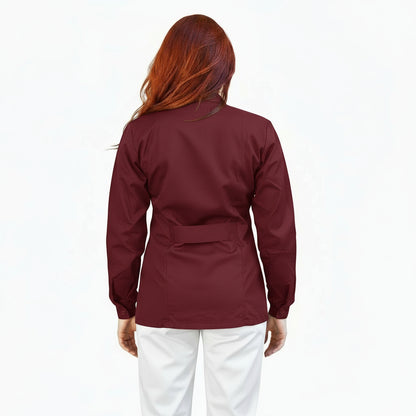 Casacca da Lavoro Donna con Zip - Bordeaux Manica Lunga | Cod. 0112
