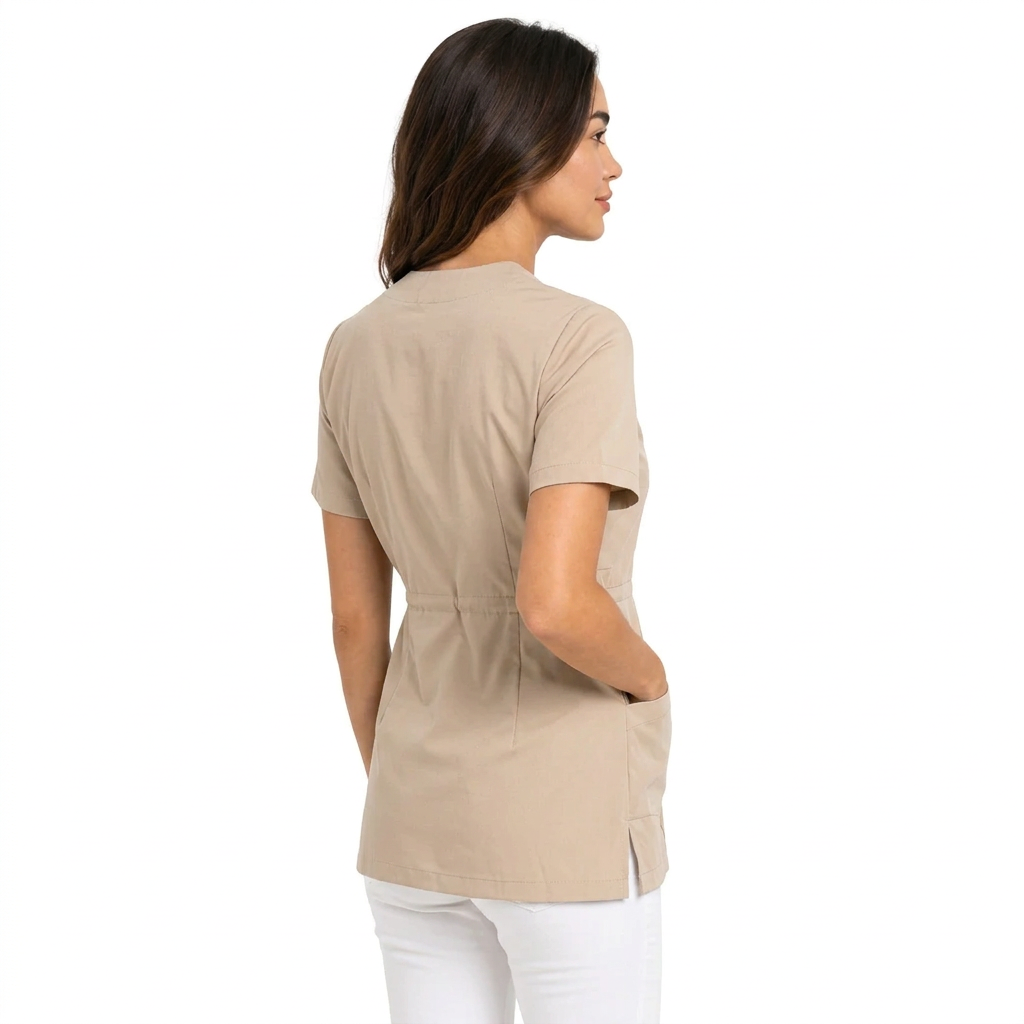 Kimono donna beige per estetista e parrucchiera beige – Cod. 1222