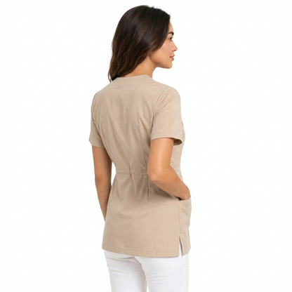 Kimono donna beige per estetista e parrucchiera beige – Cod. 1222